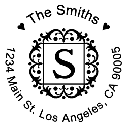 Storybook Round Letter S Monogram Stamp Sample